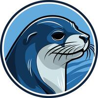 Seal Portrait in a Circle vector