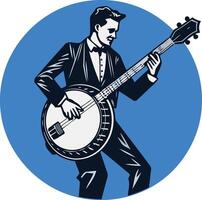 Banjo Player in a Suit vector
