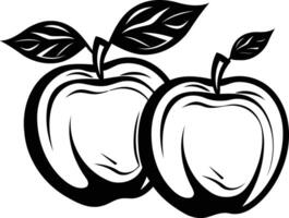Two simple, stylized apples with leaves, perfect for logo design or branding vector