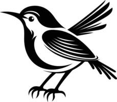 Simple yet elegant black and white illustration of a stylized bird, perfect for nature themed designs and projects vector