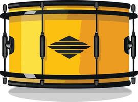 Yellow Snare Drum with Black Hardware vector
