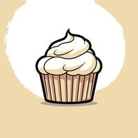 Vanilla Cupcake Illustration vector