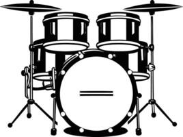 A simple yet powerful silhouette of a drum set, perfect for music-related projects and designs vector