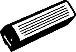 Simple black and white icon illustration of a rectangular air conditioner unit vector
