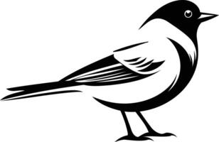 Simple yet elegant black and white illustration of a bird, perfect for logo design, branding, or nature themed projects vector