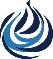 Abstract Blue and Navy Swirl Design vector