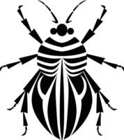 Stylized black and white beetle illustration, perfect for tattoo design, branding, or graphic design projects vector