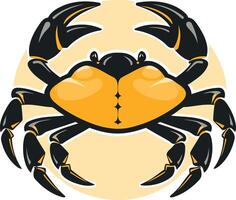 Cartoon Illustration of a Crab vector