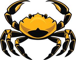 Illustration of a Yellow Crab with Black Claws vector