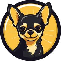 Smiling Black and Tan Chihuahua vector
