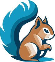 Stylized Squirrel with a Blue Tail vector