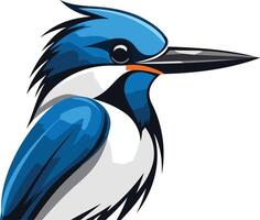 Blue Kingfisher with a Sharp Beak vector