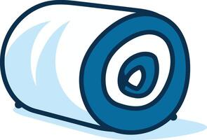 Blue and White Roll of Fabric vector