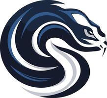 Abstract Snake Design in Blue and White vector