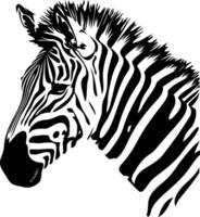 A bold, black and white illustration of a zebra's head, perfect for adding a touch of wildness to your designs vector