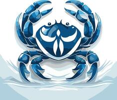 Blue Cartoon Crab Illustration vector