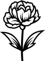 A simple yet elegant line drawing of a single carnation flower in full bloom vector