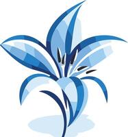 Blue Lily in Watercolor Style vector