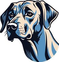 Portrait of a Dog with a Pensive Expression vector