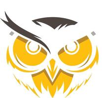 Abstract Owl Face in Yellow and Gray vector