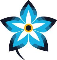 Blue Flower with a Yellow Center vector