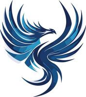 Abstract Blue Phoenix Design vector