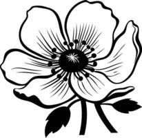 A simple yet elegant black and white illustration of a flower, perfect for tattoos, prints, and more vector