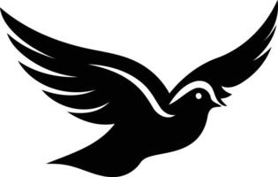 Silhouette of a Dove in Flight vector
