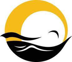Sunrise Over the Ocean Waves vector