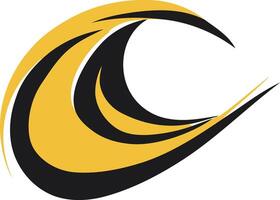 Abstract Wave Design in Yellow and Black vector