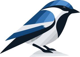 Blue Bird with Abstract Design vector