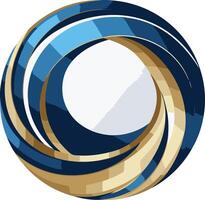 Abstract Swirling Design in Blue and Gold vector