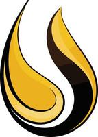 Abstract Yellow and Black Flame Design vector