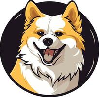 Smiling Dog with a Black Background vector
