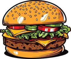 Juicy Cheeseburger Illustration vector