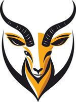 Abstract Portrait of a Gazelle with Yellow and Black vector