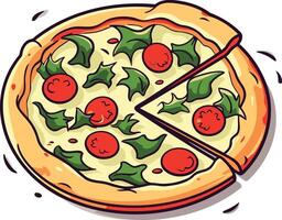 Delicious Pizza with a Missing Slice vector