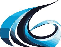 Abstract Swirling Blue and Black Design vector