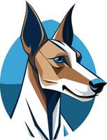 Dog Portrait with Blue Background vector