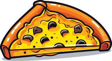 A Slice of Pizza with Mushrooms and Cheese vector