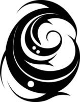 Stylish black and white tribal tattoo design featuring a swirling pattern, perfect for use on websites, social media, or print media vector