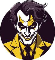 Smiling Joker in a Yellow Suit vector