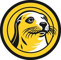 Seal Portrait in a Circular Frame vector