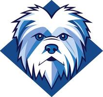 Geometric Portrait of a Shih Tzu vector