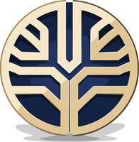 Abstract Circular Design with a Gold and Blue Color Scheme vector