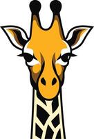 Giraffe Portrait with a Serious Expression vector