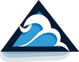 Abstract Wave Logo with Triangle vector