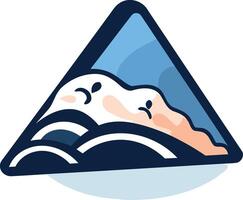 Abstract Mountain Landscape in Triangle Frame vector