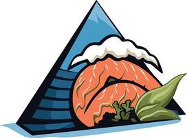 Salmon Wave Crest in a Triangle vector