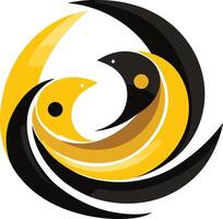 Abstract Design of Intertwined Birds vector